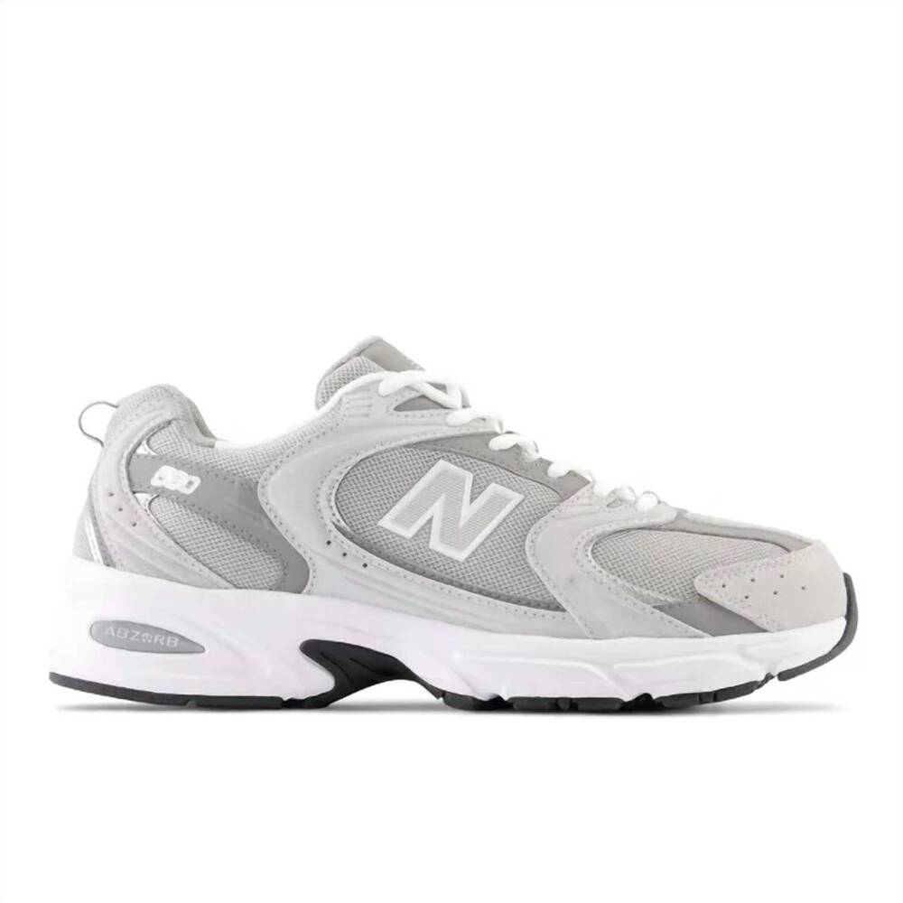 NEW NEW BALANCE unisex lifestyle 530 sneaker in grey/white
